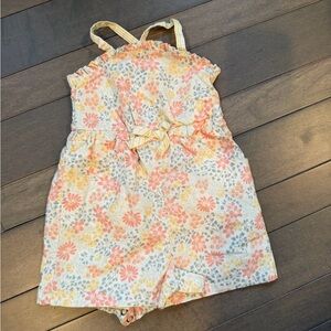 Shabby Chic Floral Kids Romper - Pink, Yellow, Gray